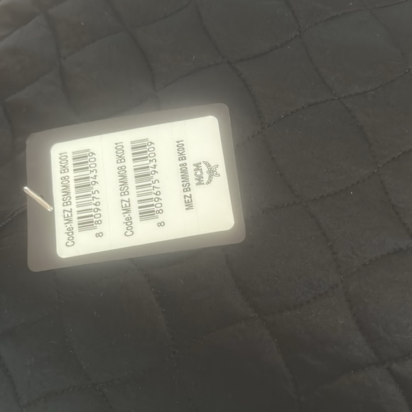 NWT MCM PILLOW Black and White Visetos Pattern SILK Quilted Throw Pillow - Picture 4 of 5